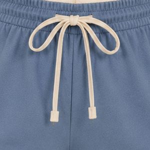 Blue And Ivory Women Two Piece Shorts Set Square Neck Button <b>Top</b> <b>Cat</b> Umbrella Print Casual Summer Cotton Lounge Wear Outfit - Product Image 5