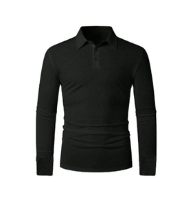 Polo à manches longues 100 % coton pour homme, haut d'affaires, séchage rapide, idéal pour l'été - Product Image 1