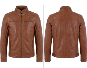 Hot Sale Men's Casual Loose <b>Leather</b> <b>Jacket</b> Lapel Zipper Men's <b>Leather</b> <b>Jacket</b> MEN'S GENUINE COWHIDE PREMIUM <b>LEATHER</b> <b>JACKET</b> - Product Image 6