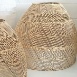 Decorative Rattan Lampshade Natural Woven Wicker Pendant <b>Light</b> Shade for Living Room Dining Room Lighting Wholesale Supplier - Product Image 6