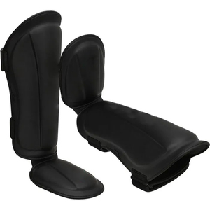 Protège-tibias personnalisés de qualité supérieure pour l'entraînement aux arts martiaux, en PU et cuir, avec impression de design personnalisé, prix de gros - Product Image 3