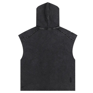 <b>Men</b> Sleeveless Hooded Tank Top 100% Cotton Knitted Breathable Crew Neck Athletic Gym Wear Summer/Winter - Product Image 6
