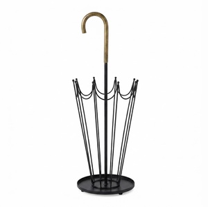 Support décoratif créatif vintage en métal noir mat en forme de parapluie, en fer forgé, pour entrée, couloir et bureau, en promotion - Product Image 1