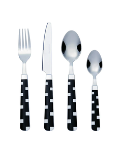 Ensemble de couverts de luxe classique 24 pièces en acier inoxydable à bord droit, ambidextre, pour la restauration - Product Image 2