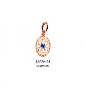 Pendentif en topaze blanche personnalisé OEM en gros, pierre de naissance d'avril, plaqué or rose, breloque ovale en forme de fleur pour la fabrication de bijoux DIY - Product Image 2