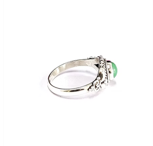 <b>925</b> <b>Silver</b> Natural Aventurine Gemstone Lightweight Unisex Statement <b>Ring</b> (3.9 Gram) Comfortable Fit - Product Image 4