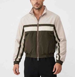 Unisex Color Blocking <b>Racer</b> <b>Jacket</b> Zipper Closure Sporty Style Stand Collar Short Length Polyester Material Autumn Wear - Product Image 4