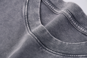 Logo personnalisé en gros t-shirts de haute qualité pour hommes confortables loisirs 250gsm 100% coton blanc T-shirt lavé à l'acide - Product Image 5