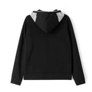 Women <b>Skeleton</b> Hoodie Shiny Diamond Rhinestone Zipper Hoodie 100% Cotton 350 GSM Hoodie - Product Image 2