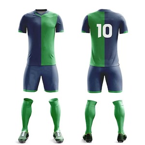 Tenues de football sur mesure de haute qualité en maille 100 % polyester pour hommes, coupe automatisée, manches courtes, col mandarin - Product Image 2