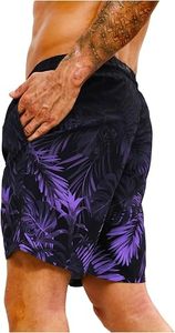 Short de bain pour homme à imprimé tortue, en polyester/coton extensible, séchage rapide, avec cordon de serrage, taille mi-haute, pour la plage et les loisirs - Product Image 4