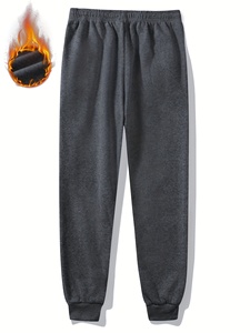 Mens Fleece <b>Lined</b> Jogger Trousers Winter Warm Sweatpants Casual <b>Pants</b> Wholesale Clothing Manufacturer - Product Image 6