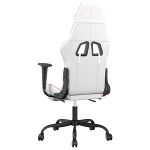 Silla de Juego Ajustable de Cuero Sintético Blanco y Rosa, Cómoda y Elegante para Gamers - Product Image 5