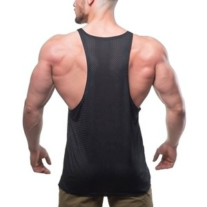 Camiseta sin mangas acanalada para hombre, 100% algodón, con logo personalizado, transpirable, deportiva, casual, teñido liso, sin marca, cuello redondo, para entrenamiento deportivo - Product Image 2