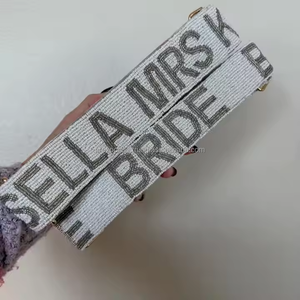 Correa con cuentas para novia, bordado hecho a mano, bandolera de hombro ajustable, cinturón de lujo, nupcial, boda, despedida de soltera, regalo de fiesta - Product Image 1