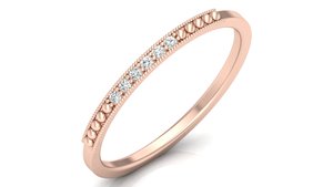 9K 14K 18K Yellow Gold IGI Lab Grown Diamond Brilliant Cut <b>Ring</b> Lab Made Engagement <b>Ring</b> Minimalist Stackable Wedding Band - Product Image 4