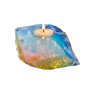 Portavelas de Piedra Natural Tallada a Mano de Opalita, Ágata y Piedras Preciosas para Sanación - Venta al por Mayor - Product Image 1