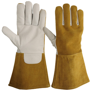 Wholesale Price Top Quality Cowhide Leather Safety Welding <b>Gloves</b> Most Popular Design <b>Long</b> Cuff Heavy Duty Welder Working <b>Gloves</b> - Product Image 2