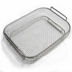 Cesta de malla metálica de acero inoxidable HC-HH-48 con tapa para instrumentos manuales, organizador de instrumental dental y hospitalario - Product Image 2