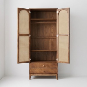 Armario de Madera de Teca Sólida con Ratán para Hoteles, Resorts y Villas, Mueble de Almacenamiento para Dormitorios de Hostelería - Product Image 2
