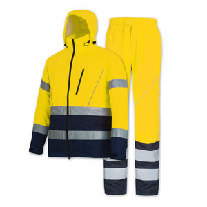 Hi Visibility <b>Reflective</b> Polyester Work <b>Jacket</b> <b>Men</b> with Safety Stripes and Zip Closure - Product Image 2