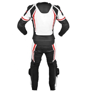 Combinaison de moto en cuir véritable intégral avec protection contre les chocs, coutures doubles renforcées, fermeture éclair durable - Product Image 5