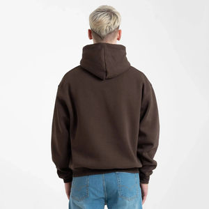 เสื้อฮู้ดผู้ชาย สีพื้น ทรงโอเวอร์ไซส์ สวมใส่สบายๆ สำหรับฤดูใบไม้ร่วง ผ้าฝ้าย 100% ผ้าเฟรนช์เทอร์รี่ แขนยาวปกติ - Product Image 5
