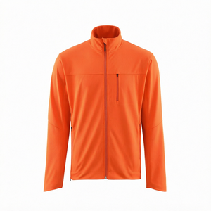 Chaqueta de forro polar con cuello alto y cremallera para hombre, de manga larga, estilo deportivo, para otoño, ropa exterior, chaqueta softshell. - Product Image 4