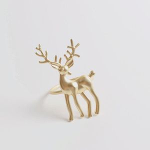 Elegant Festive Aluminum Reindeer Napkin Ring For Holiday Dining Table And Seasonal Decor Styling - Product Image 1