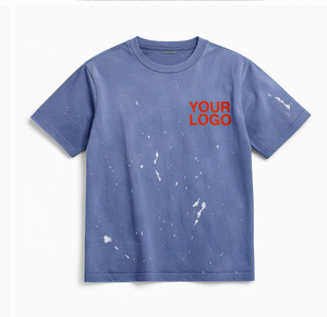 เสื้อยืดโอเวอร์ไซส์แบบซักพิเศษ ผ้าหนา สไตล์สตรีทแวร์ ลายกราฟิก เสื้อยืดลำลอง คอกลม แขนสั้น ลายสาดสี - Product Image 2