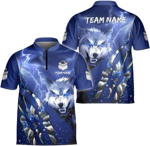 Custom Quick Dry 100% Polyester <b>Bowling</b> Polo T-shirt Sublimation Polo Shirts for Men - Product Image 4