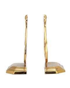 Elegant Lyre Design Metal Bookends Heavy Duty Anti Slip <b>Book</b> Holder Set for Home Office <b>Study</b> Table - Product Image 4