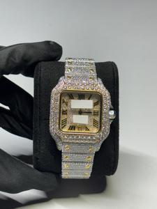 unique Yellow Gold in <b>Smart</b> Dial Diamond Watch for Professional Wear Full Diamond Quartz Watches from Indian Supplier - Product Image 1