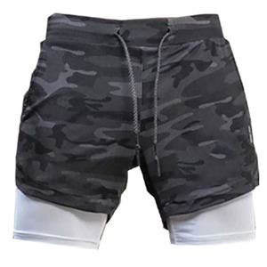 Shorts de sport décontractés pour hommes, personnalisés, en tricot, avec cordon de serrage, respirants, pour la plage - Product Image 1