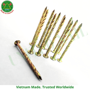 1-3/8 Inch Yellow Plated Steel Nails with Checkered <b>Head</b> & <b>Screw</b> Shank Type | Clavos sueltos con recubrimiento amarillo - Product Image 2