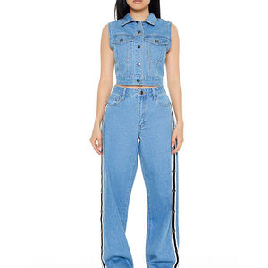 เสื้อแจ็คเก็ตแขนกุดผู้หญิงผ้าฝ้าย 100% ยืดได้ หลายกระเป๋า ลายวินเทอร์ดีไซน์แบบแอซิดวอช - Product Image 6