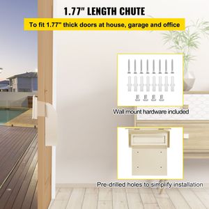 Cassetta Postale con Serratura per Porta, Dimensioni 30x11x36 cm, Fessura Porta 4,5 cm, Canale 4,5x11x36 cm - Product Image 3