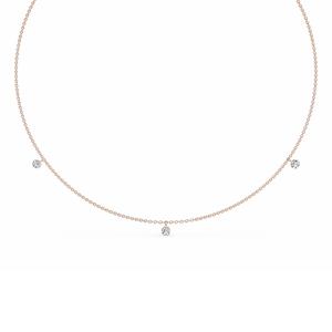 Preciosa Cadena con Colgante de Diamante Cultivado en Laboratorio, Corte Redondo Perforado, 18 Pulgadas - Product Image 2