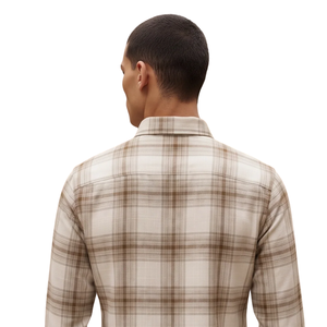 Beige <b>Brown</b> Plaid <b>Men</b> Flannel <b>Shirt</b> Long Sleeve Button Down Checkered Casual <b>Shirt</b> Soft Brushed Fabric Outdoor Streetwear - Product Image 4