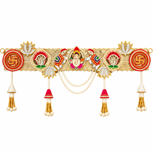Toran Decorativo para Puerta con Motivos Florales Bordados, Borlas con Cuentas y Decoración Festiva para el Hogar, para la Puerta Principal - Product Image 1