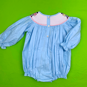 Vêtements pour enfants à smocks, vêtements pour filles, combinaison pour bébé, combinaison pour tout-petits, manches longues, tissu en coton bleu, de 3 mois à 10 ans - Product Image 2