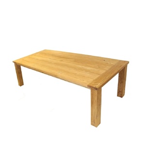 Modern Eco-Friendly Durable Solid Teak Waterproof Rectangle Outdoor Dining <b>Table</b> <b>Umbrella</b> Hole for Restaurant Resort Patio - Product Image 1