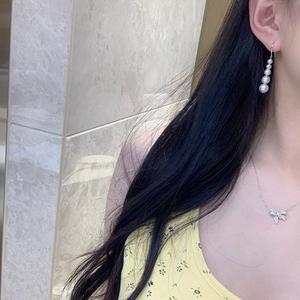 เหวินฉีต่างหูลูกปัดมุกน้ำจืดธรรมชาติ 8-7 มม. พร้อมแสงที่แข็งแกร่ง 12-11 มม. ฝังทอง 18k แทบไร้ตำหนิ รุ่น 15083 - Product Image 4