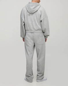 Survêtement homme avec logo personnalisé OEM/ODM, impression 3D en relief, sweat à capuche zippé et pantalon large ample. - Product Image 6