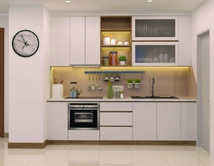 Vietnam Modern <b>Wall</b>-Mounted Kitchen <b>Cabinets</b> Durable Particle Board MDF Plywood Eco-Friendly <b>Metal</b> Handles Apartment Use 5 - Product Image 1