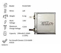 Sel Baterai Lithium Polimer PL332728V 290mAh Kapasitas Tinggi Baterai Isi Ulang untuk Amazfit Stratos 2 2S A1609 A1619