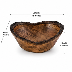 Bol de service en bois fait main, durable et écologique, assiette en bois poli en forme de cœur pour la décoration de table de fête à la maison - Product Image 5