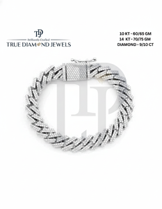 Pulsera de Cadena Cubana Premium con Diamantes Iced Out, Oro 10KT 14KT, Plata 925, VS1 VS2, Color H-I, Lujo Hip Hop Bling - Product Image 2