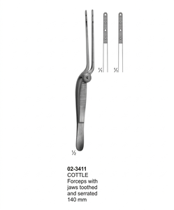 Pinzas Cottle de 14 cm con Dientes Serrados, Pinzas para Septum Nasal de Acero Inoxidable de Grado Quirúrgico - Product Image 1