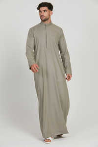 Qamis marocain léger brodé pour homme, col montant, vêtement islamique modeste arabe - Product Image 6